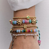 Happy Here Beaded Bracelet - Flower