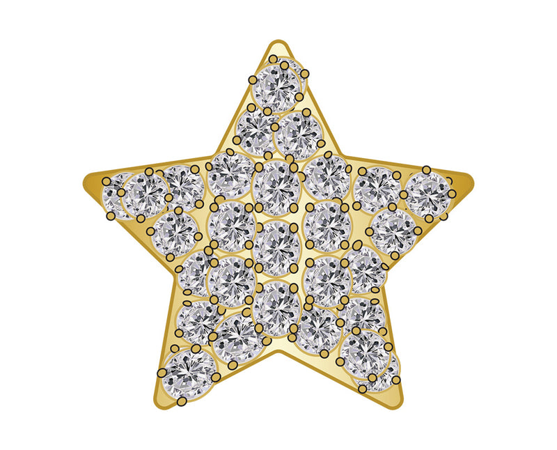 Mini Star Icon - Clear/Gold