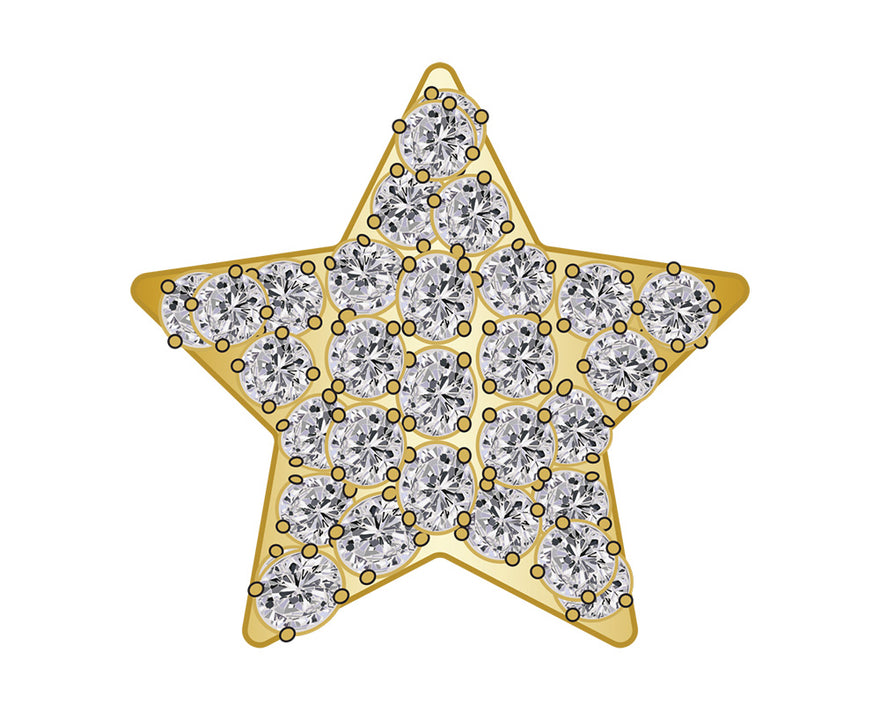 Mini Star Icon - Clear/Gold