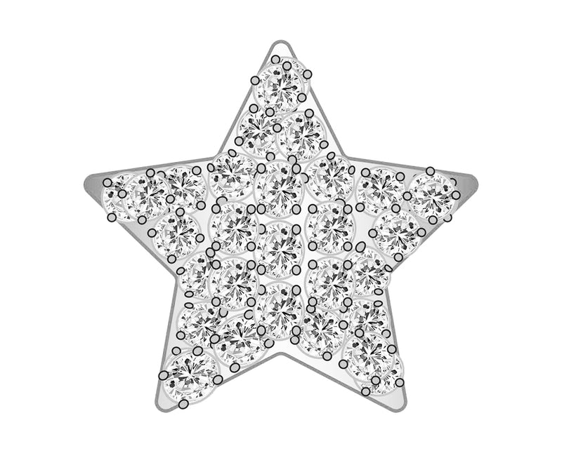 Mini Star Icon - Clear/Silver