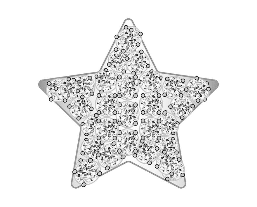 Mini Star Icon - Clear/Silver