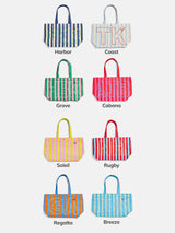BaubleBar Striped Custom Alpha Tote - Harbor - 
    Customizable day bag 
  
