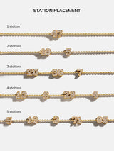 BaubleBar Varsity Number Custom Bracelet - One Gold Station - 
    Personalized charm bracelet 
  

