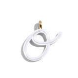 Custom Pure White Enamel Script Letter Charm - O
