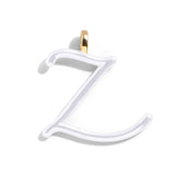 Custom Pure White Enamel Script Letter Charm - Z