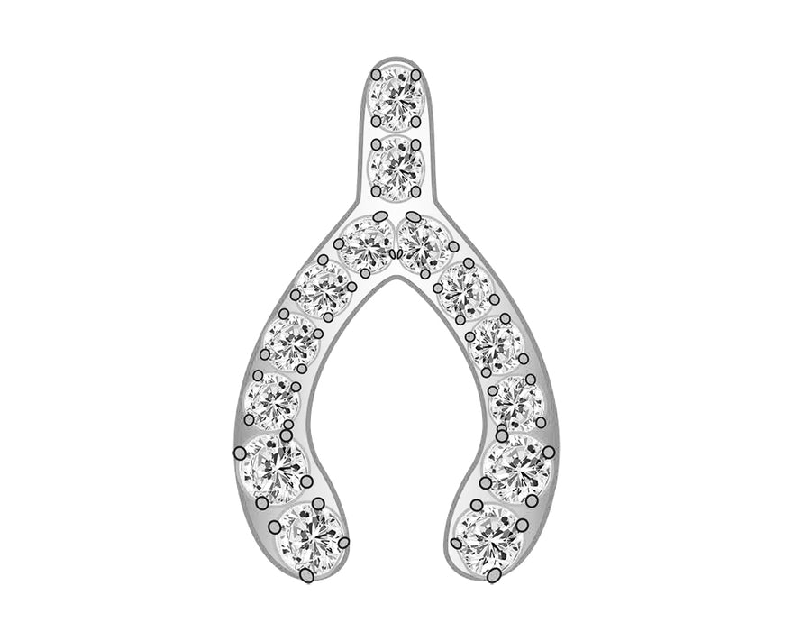 Mini Wishbone Icon - Clear/Silver