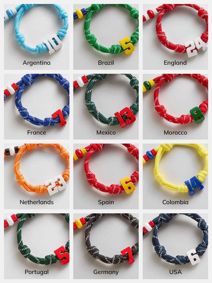 Team Knotty Varsity Custom Bracelet - Argentina Single Digit