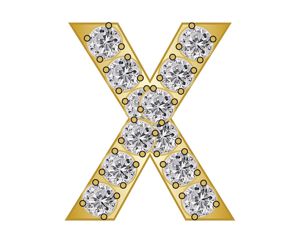 Pavé Initial Icon - X