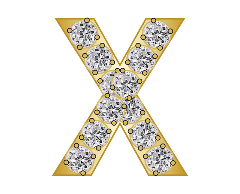 Pavé Initial Icon - X