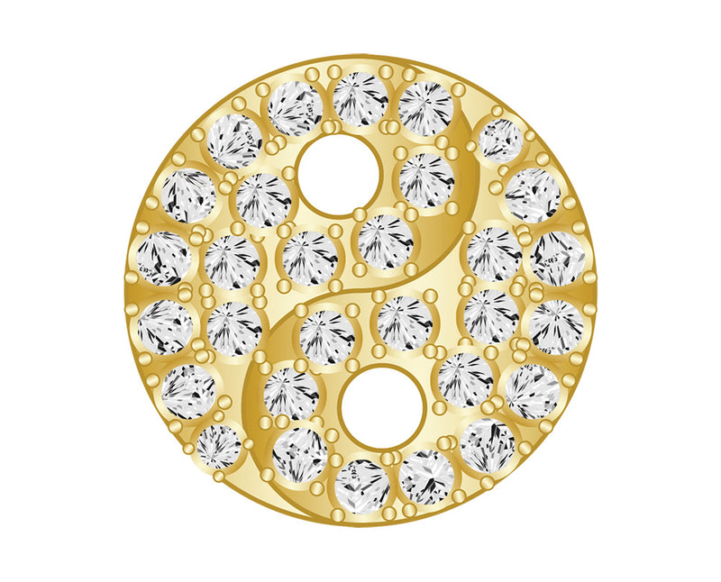 Mini Yin Yang Icon - Clear/Gold
