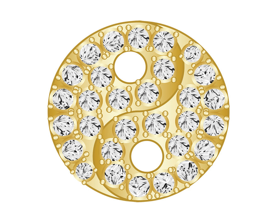 Mini Yin Yang Icon - Clear/Gold