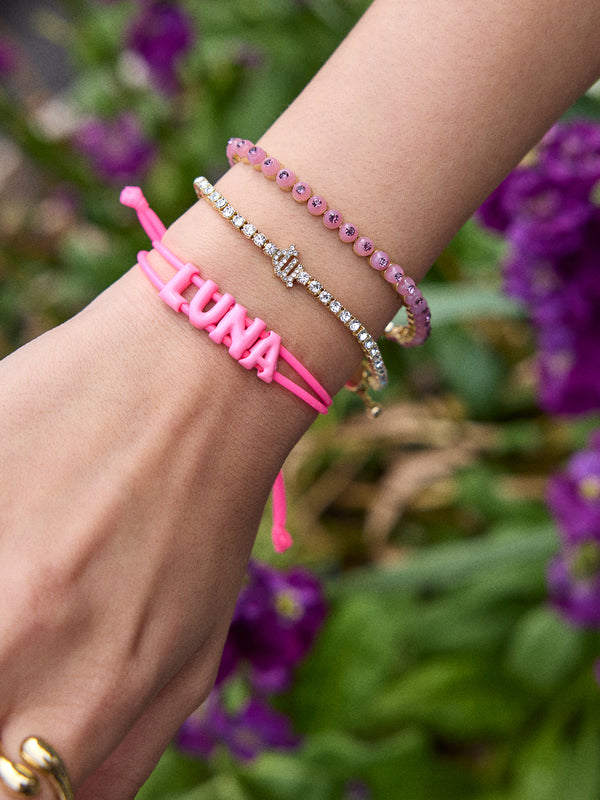 Say It All Custom Slider Bracelet - Hot Pink