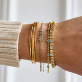 Kristin 18K Gold Tennis Bracelet - Square Bezel