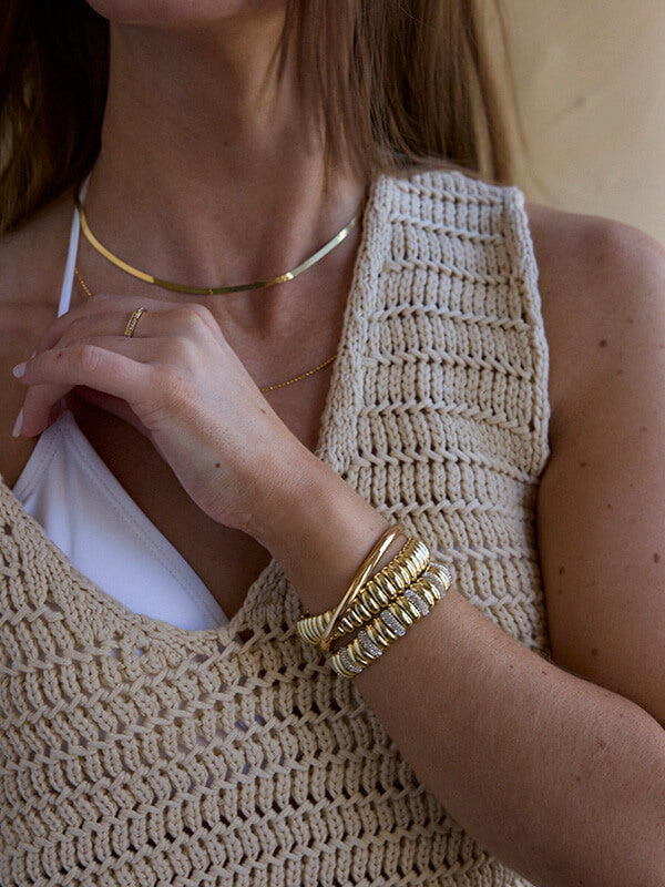 Keira Ribbed Bracelet - Gold