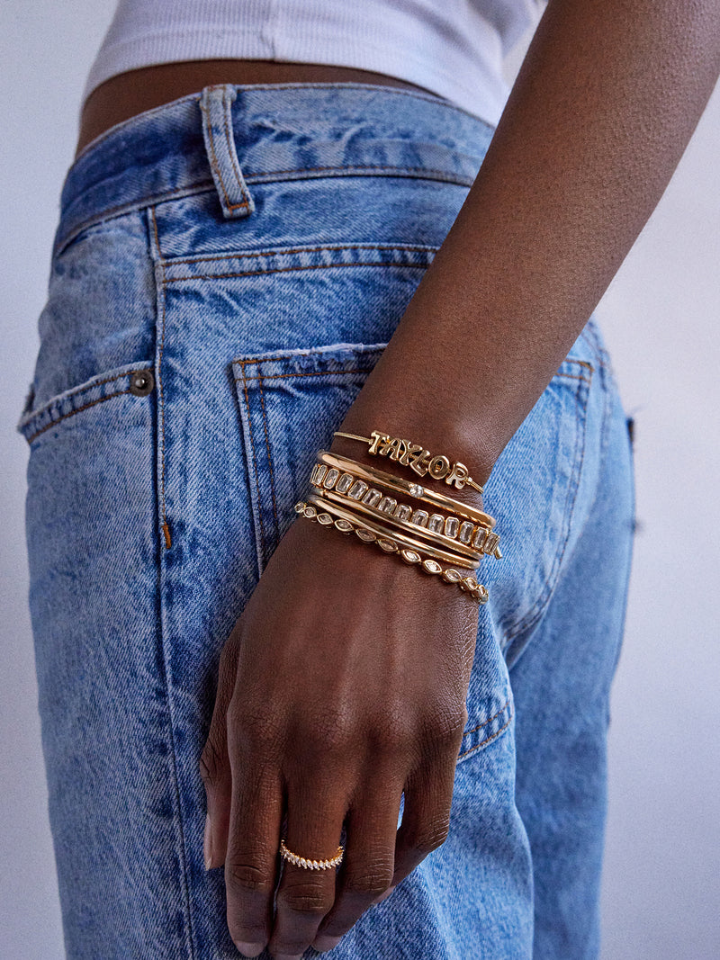 Custom Strands Bubble Slider Custom Bracelet - Bubble Single Strand – Gold ...