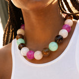 Jane Beaded Necklace - Pink Multi Bead