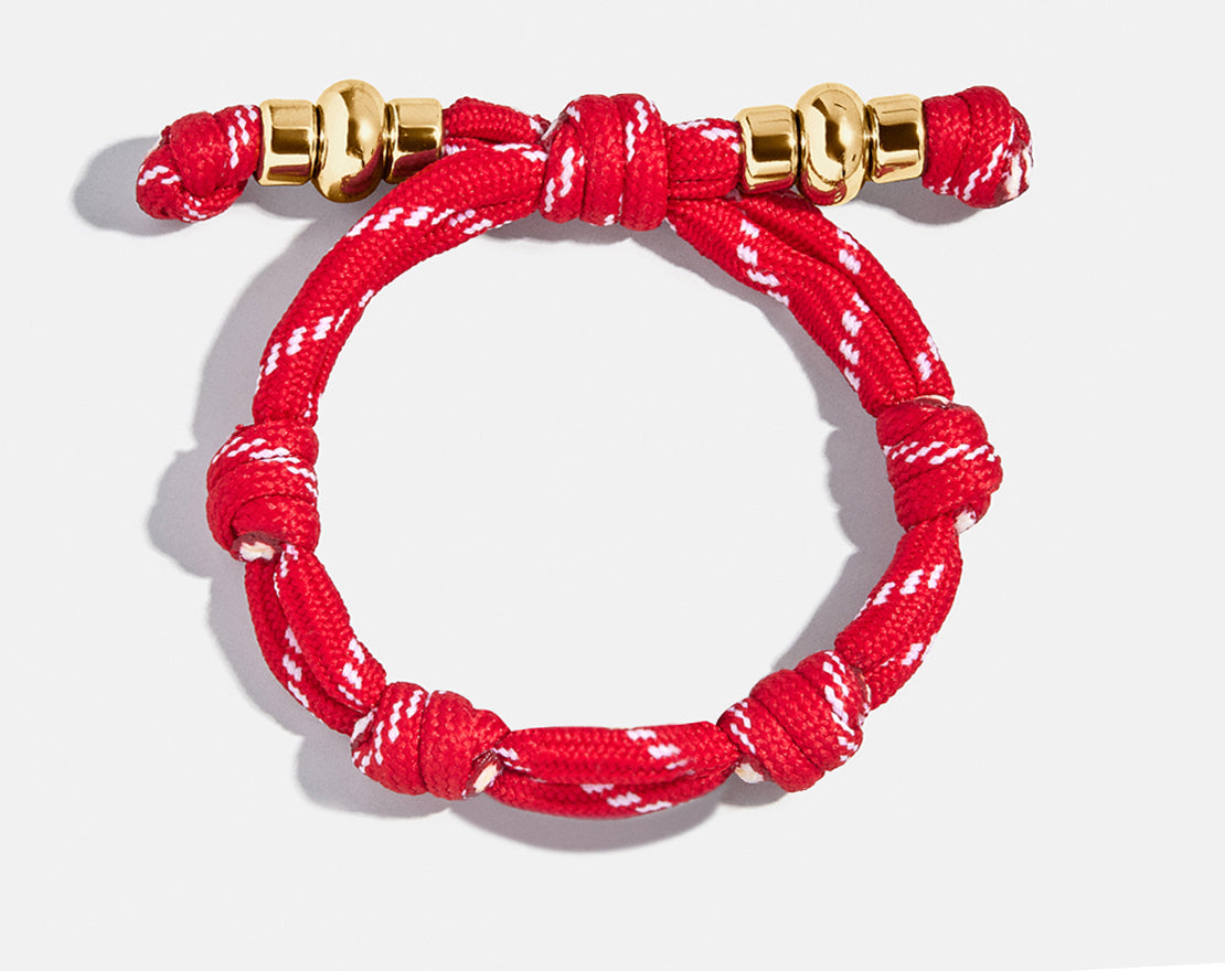 Knotty Varsity Number Custom Bracelet - Cherry Red Double Digit