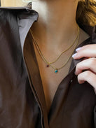 Florence 18K Gold Plated Sterling Silver Birthstone Necklace - Emerald