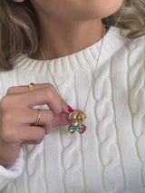 BaubleBar Merry & Bright Christmas Charm Necklace - Christmas Lights - 
    Gold ball chain with holiday charms 
  
