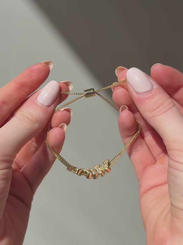 Custom Slider Bracelet - Retro Pavé