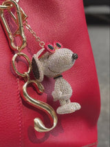 BaubleBar Peanuts Snoopy 3D Bag Charm - Snoopy - 
    Embellished key chain
  

