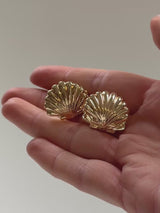 BaubleBar Halle Seashell Earrings - Gold - 
    Gold stud earrings
  
