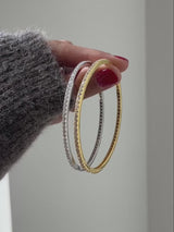 BaubleBar Tracy 18K Gold Hinge Bangle - Gold/Pavé - 
    Gold bangle for stacking
  
