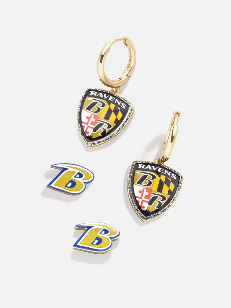 BaubleBar Baltimore Ravens Earring Set - Baltimore Ravens - 
    NFL huggie earrings & studs
  
