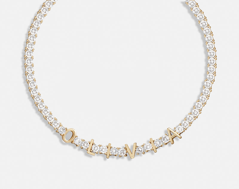 BaubleBar Custom Tennis Bracelet - Gold/Pavé - 
    25% Off Custom Gifts: The Annual Custom Event
  
