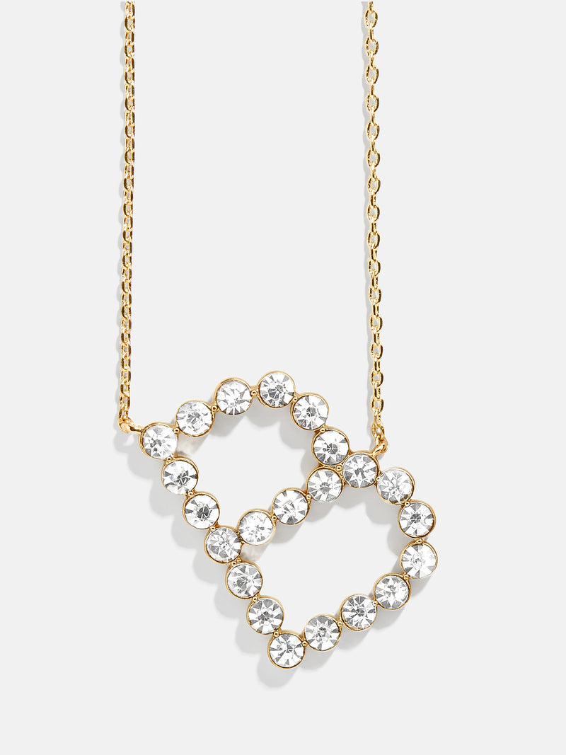 BaubleBar B - Oversized crystal letter pendant necklace