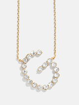 BaubleBar G - Oversized crystal letter pendant necklace