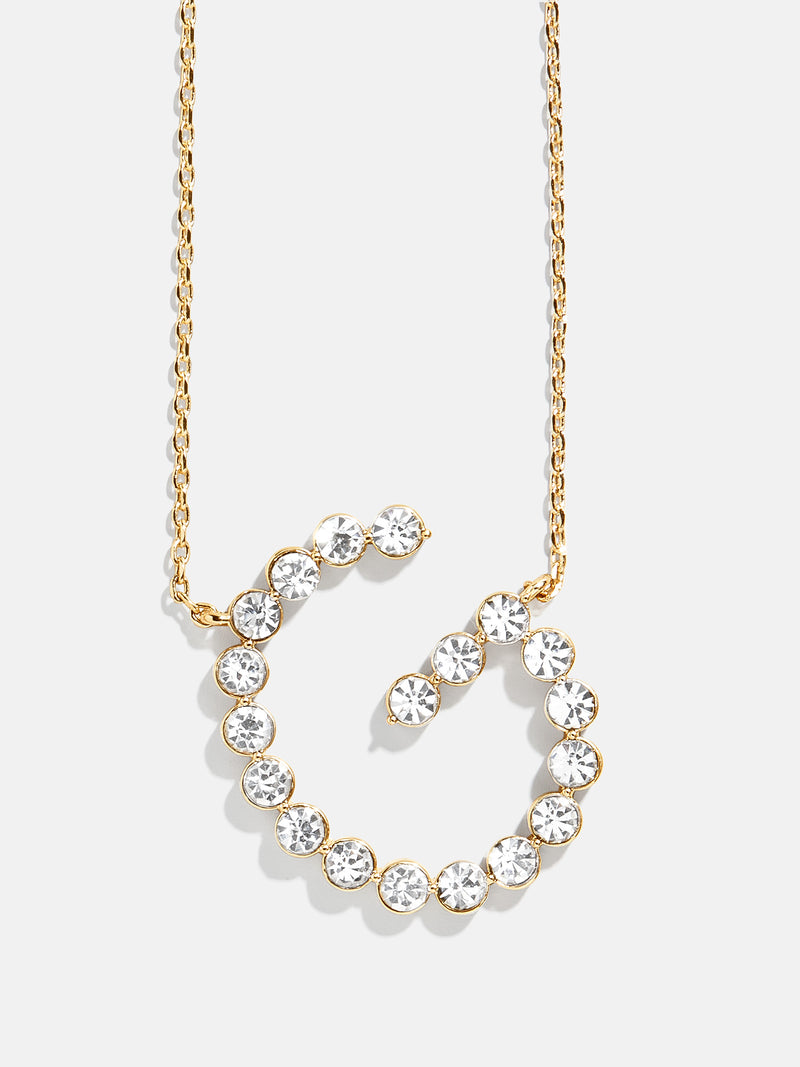 BaubleBar G - Oversized crystal letter pendant necklace