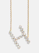 BaubleBar H - Oversized crystal letter pendant necklace