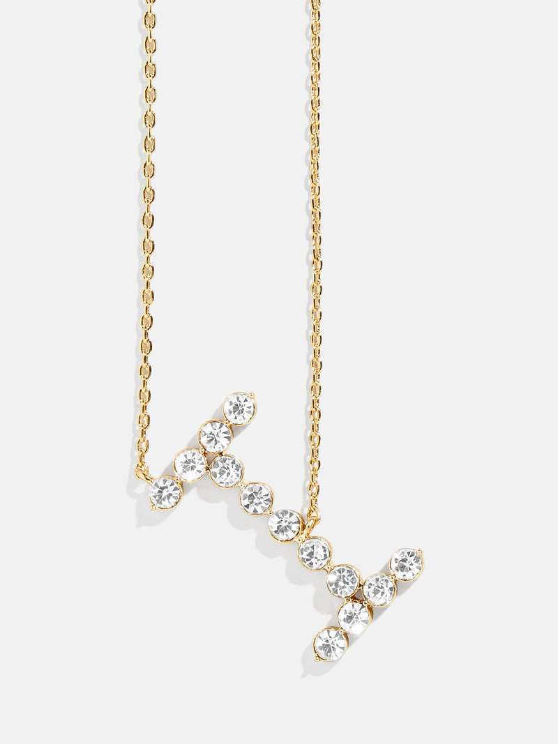 BaubleBar I - Oversized crystal letter pendant necklace