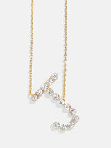 BaubleBar J - Oversized crystal letter pendant necklace