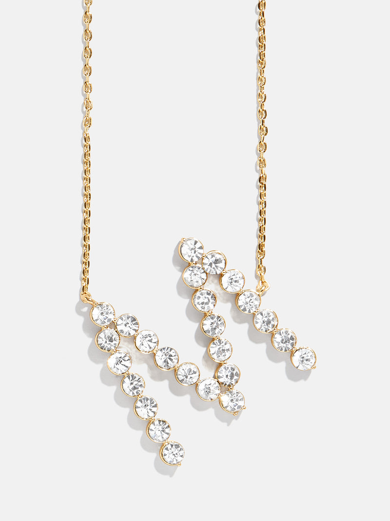 BaubleBar M - Oversized crystal letter pendant necklace