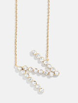 BaubleBar N - Oversized crystal letter pendant necklace