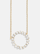 BaubleBar O - Oversized crystal letter pendant necklace