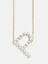 BaubleBar P - Oversized crystal letter pendant necklace