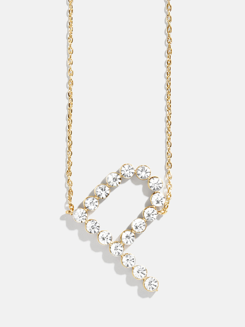 BaubleBar P - Oversized crystal letter pendant necklace
