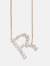 BaubleBar R - Oversized crystal letter pendant necklace