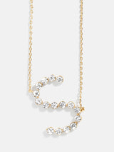 BaubleBar S - Oversized crystal letter pendant necklace
