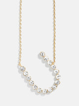 BaubleBar U - Oversized crystal letter pendant necklace