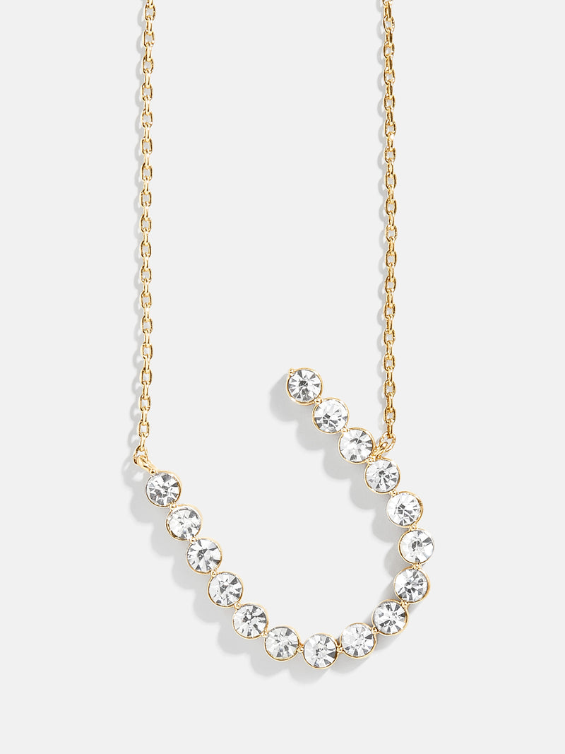 BaubleBar U - Oversized crystal letter pendant necklace