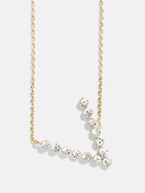 BaubleBar V - Oversized crystal letter pendant necklace