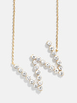 BaubleBar W - Oversized crystal letter pendant necklace