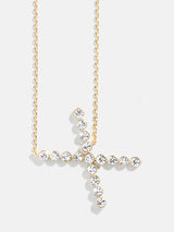 BaubleBar X - Oversized crystal letter pendant necklace