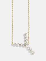 BaubleBar Y - Oversized crystal letter pendant necklace