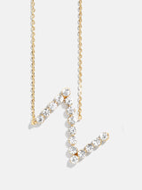 BaubleBar Z - Oversized crystal letter pendant necklace