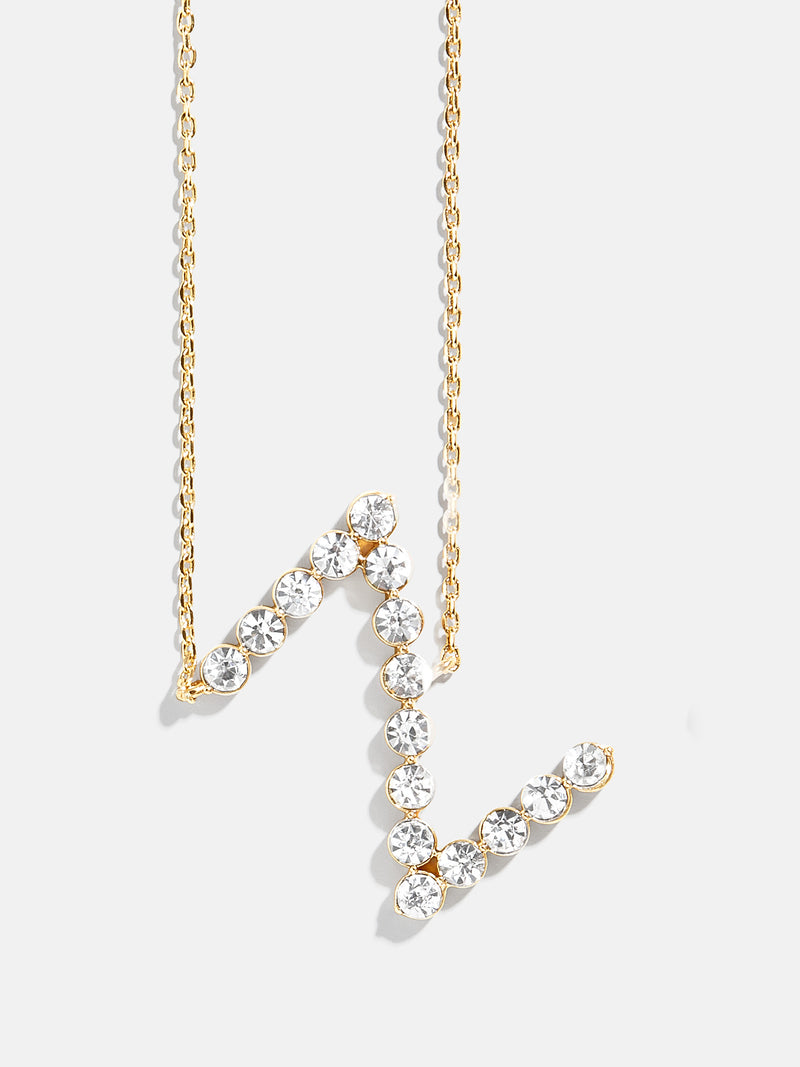 BaubleBar Z - Oversized crystal letter pendant necklace